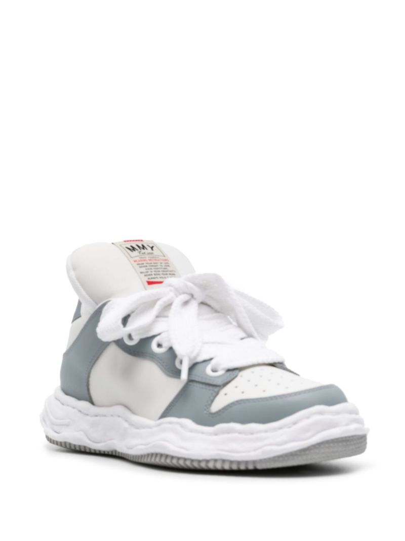 Grey Wayne Puffer Leather Sneakers