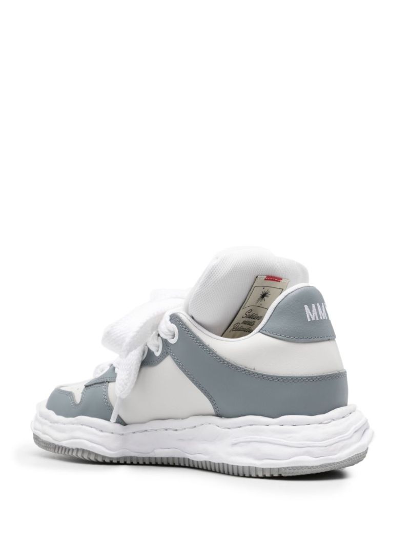 Grey Wayne Puffer Leather Sneakers