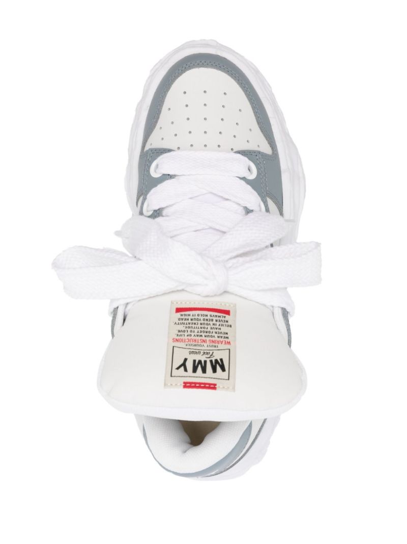 Grey Wayne Puffer Leather Sneakers