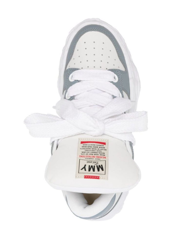 Grey Wayne Puffer Leather Sneakers