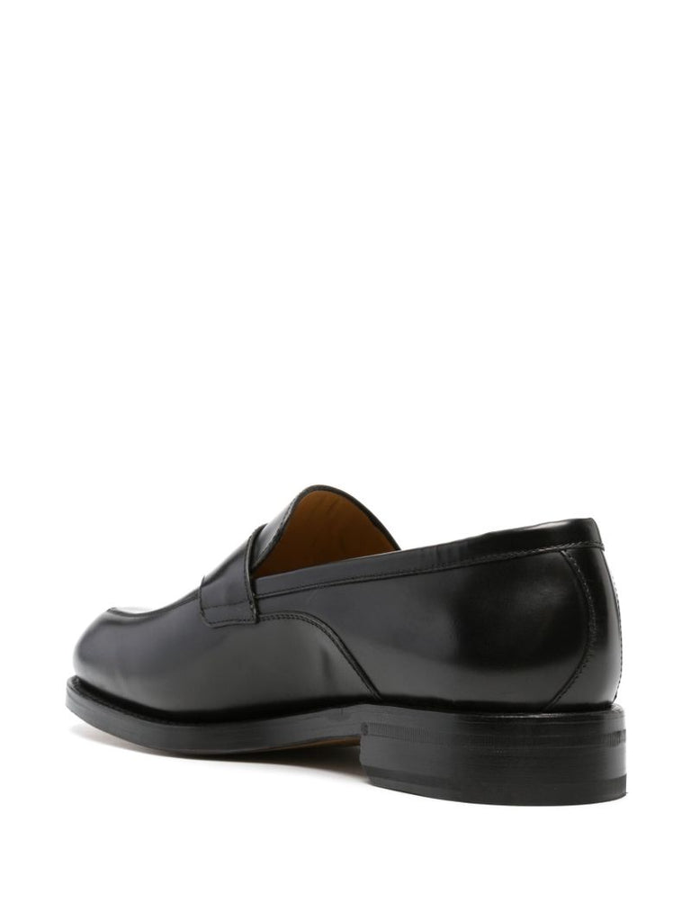 Black Interlocking G Leather Loafers