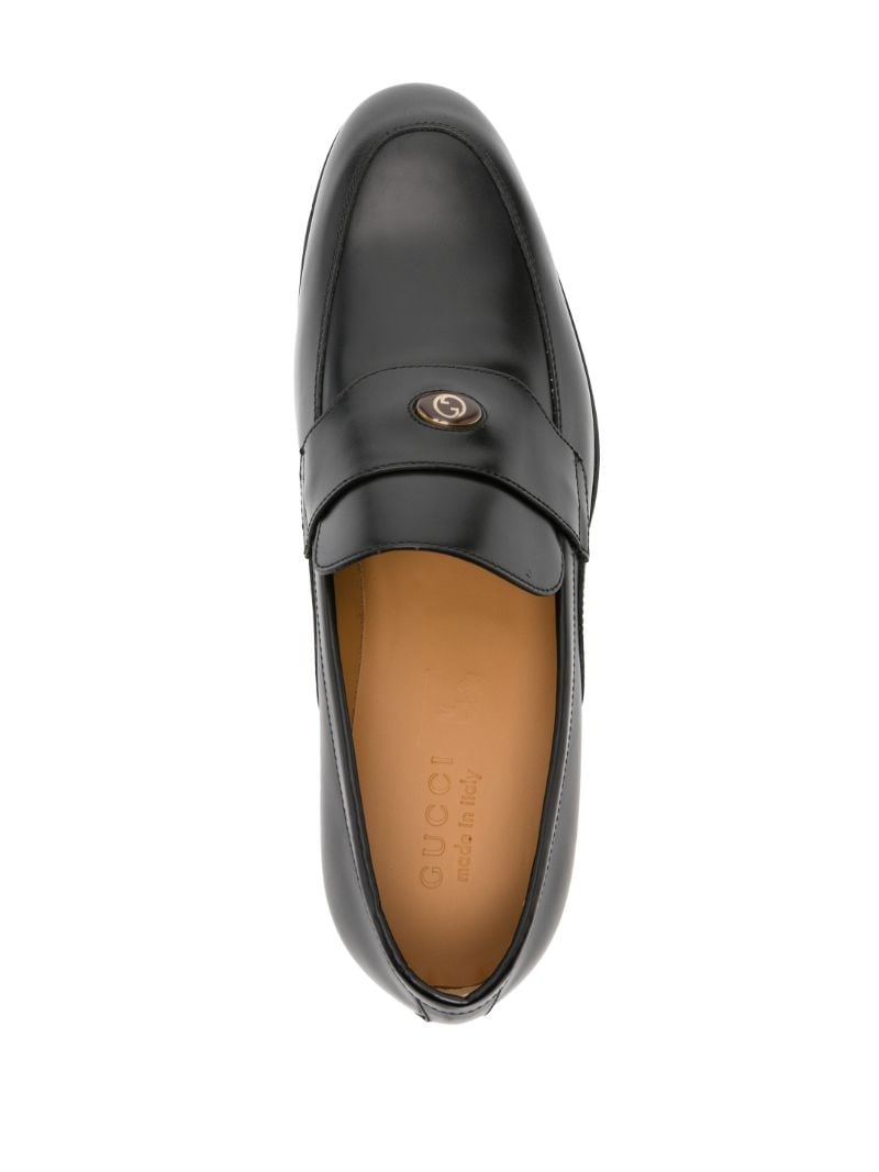 Black Interlocking G Leather Loafers