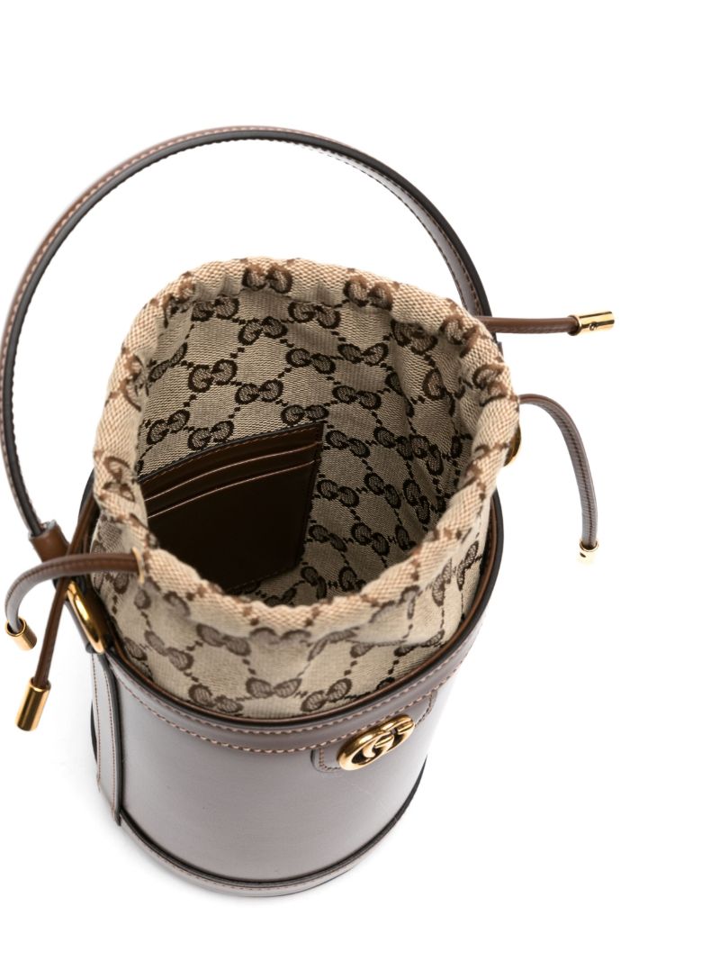 Brown Mini Ophidia Bucket Bag