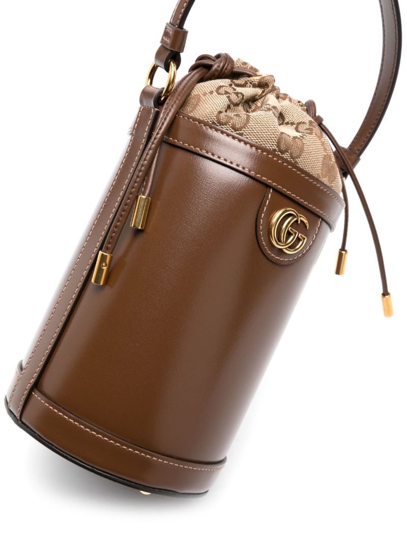 Brown Mini Ophidia Bucket Bag