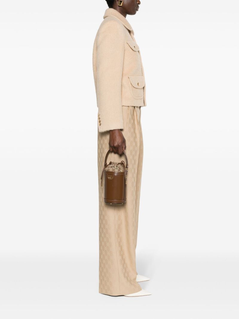 Brown Mini Ophidia Bucket Bag