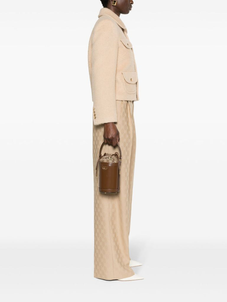 Brown Mini Ophidia Bucket Bag