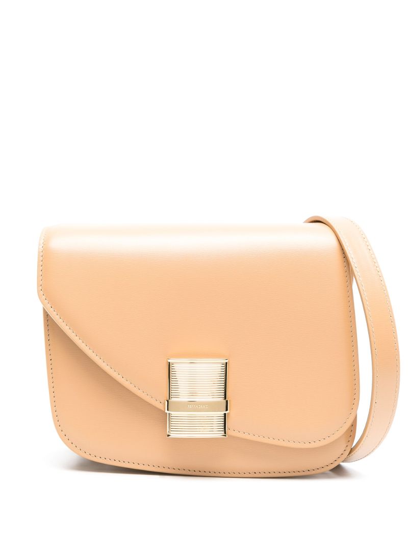 Brown Fiamma Leather Crossbody Bag