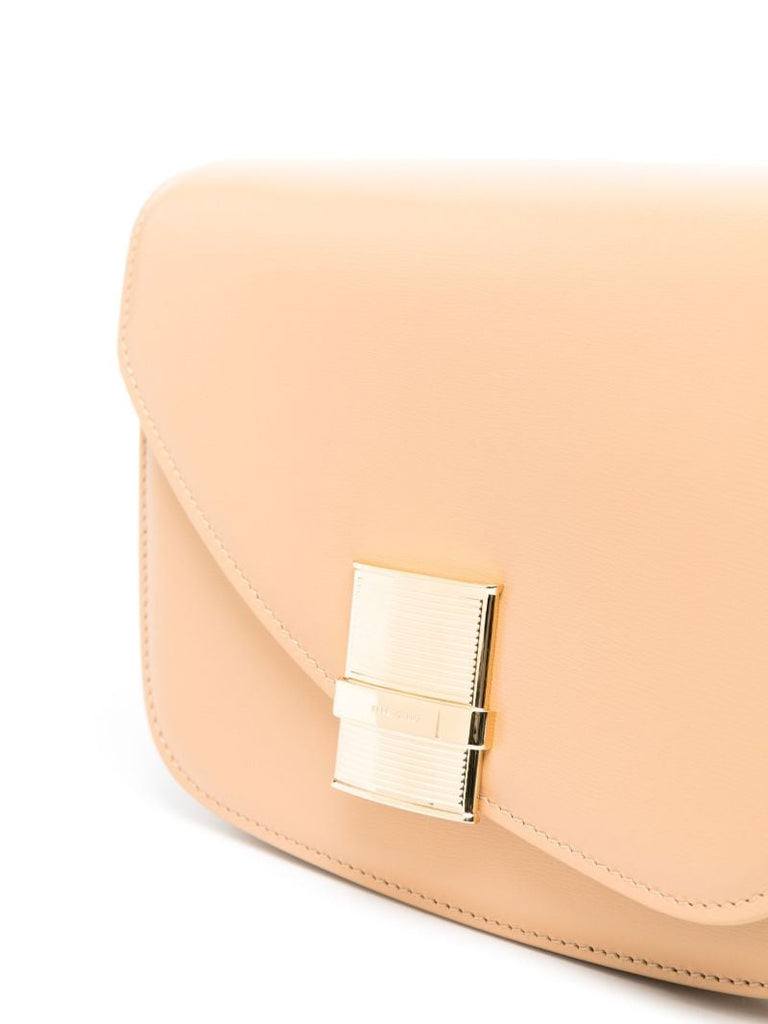 Brown Fiamma Leather Crossbody Bag