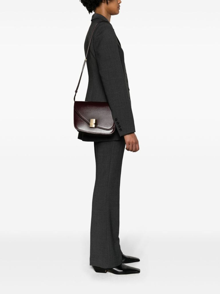 Red Medium Fiamma Leather Crossbody Bag