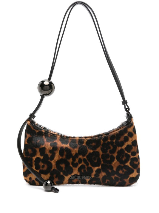 Brown Le Bisou Perle Leopard-print Shoulder Bag