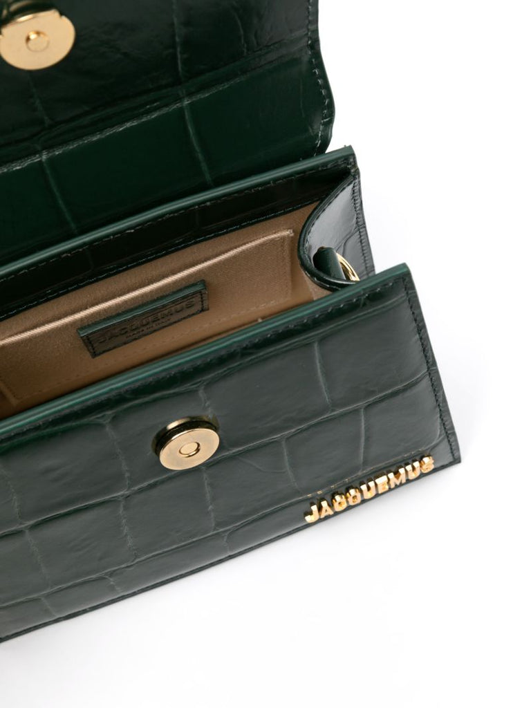 Green Le Chiquito Moyen Leather Top Handle Bag