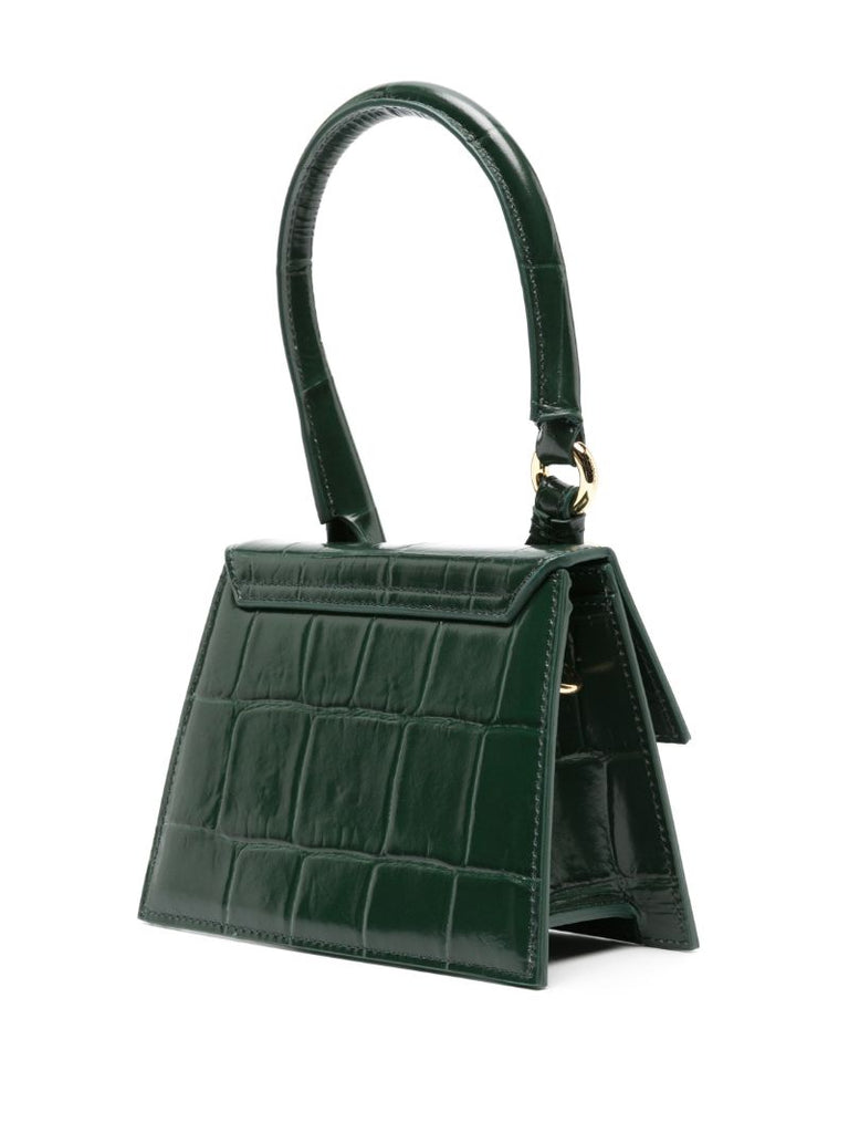 Green Le Chiquito Moyen Leather Top Handle Bag