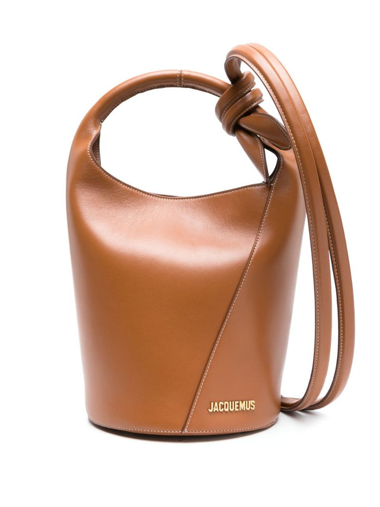 Brown Le Petit Tourni Leather Bucket Bag.