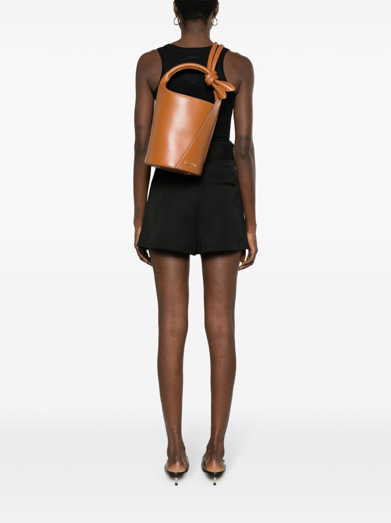 Brown Le Petit Tourni Leather Bucket Bag.