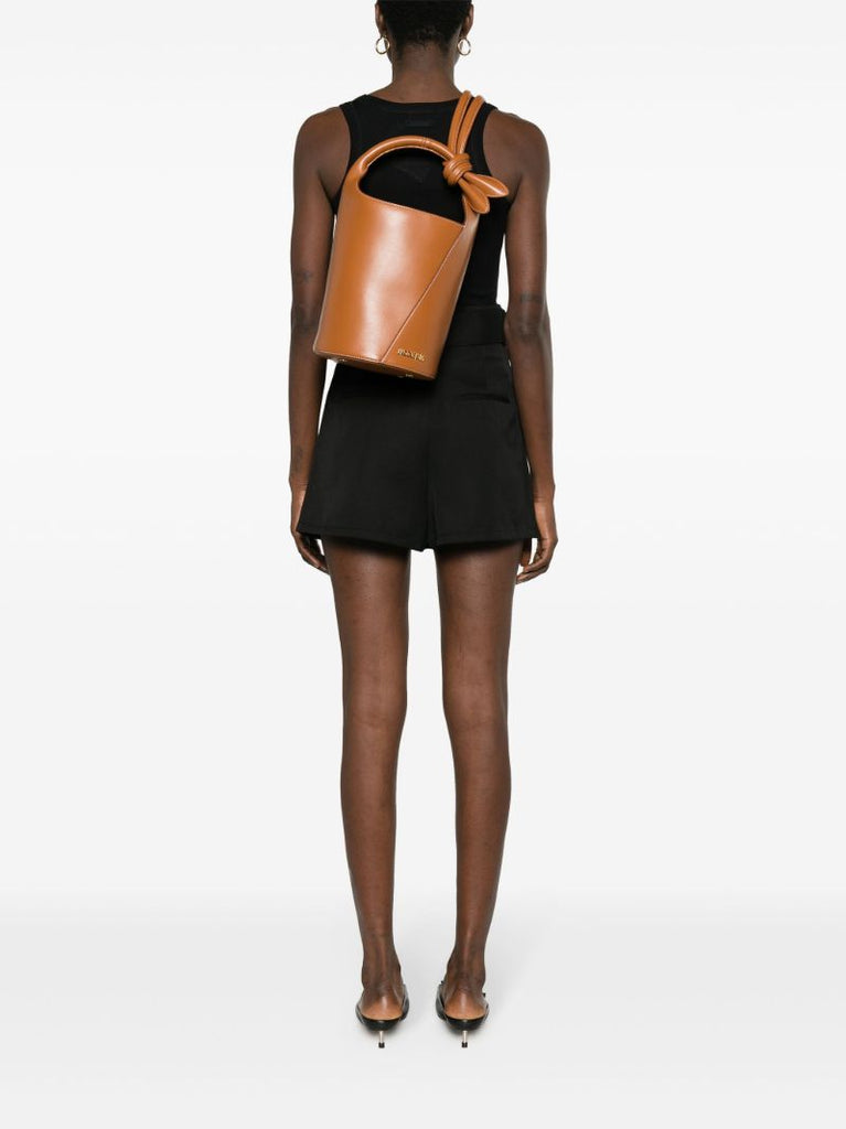 Brown Le Petit Tourni Leather Bucket Bag.