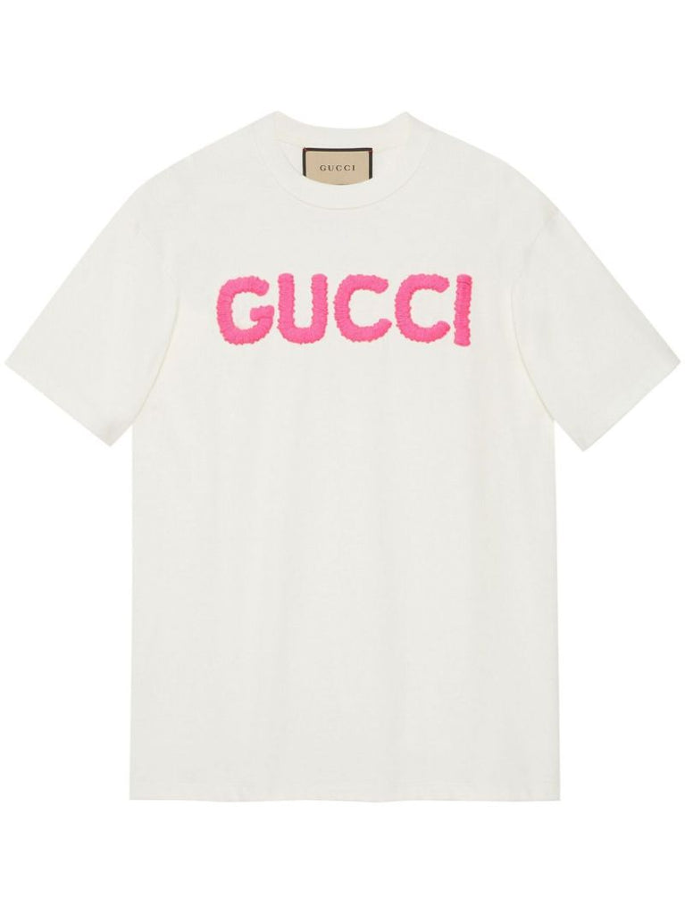 White Logo-embroidered Cotton T-shirt