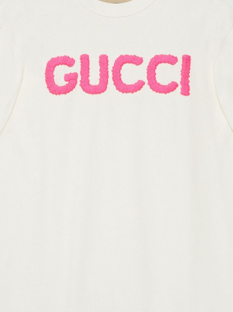 White Logo-embroidered Cotton T-shirt