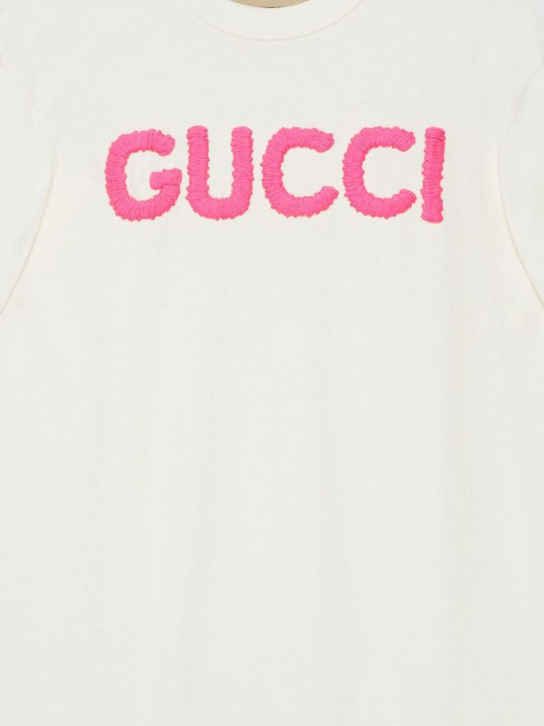 White Logo-embroidered Cotton T-shirt