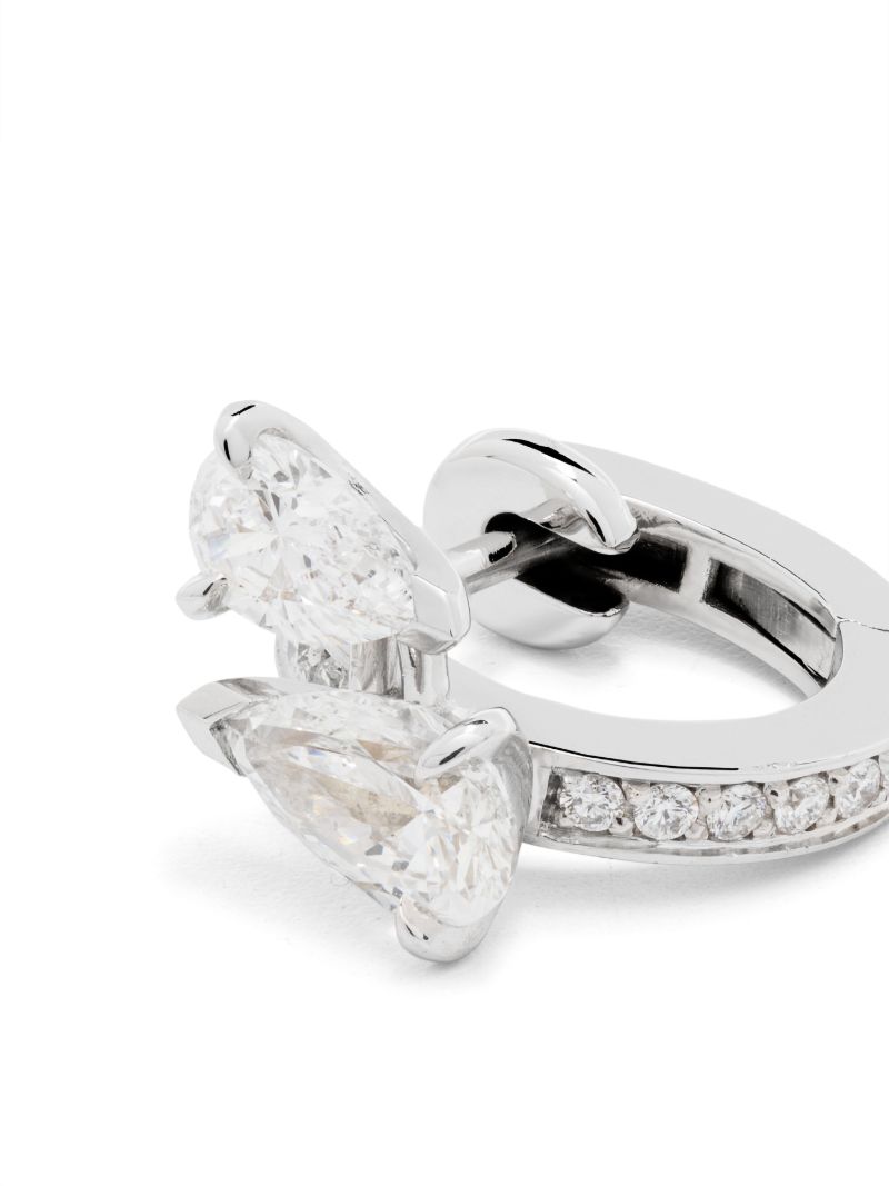 18k White Gold Serti Sur Vide Hoop Earring