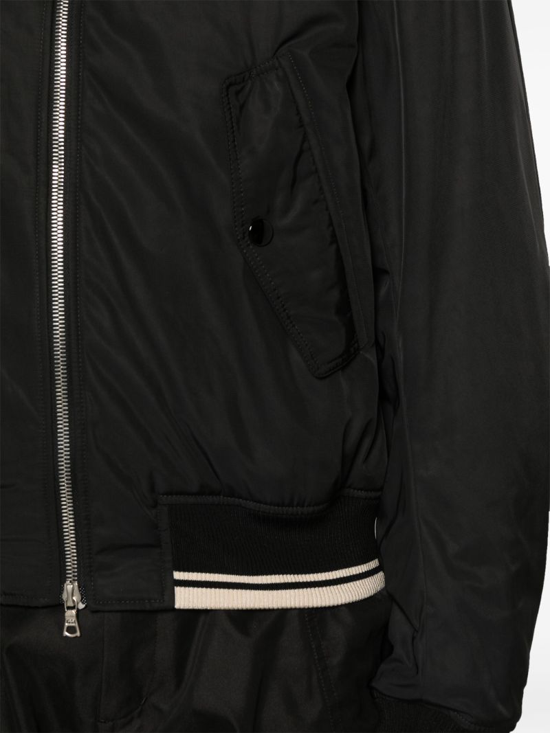 Black Vellow Padded Bomber Jacket