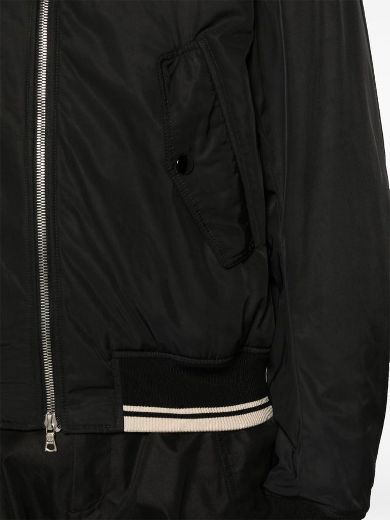Black Vellow Padded Bomber Jacket