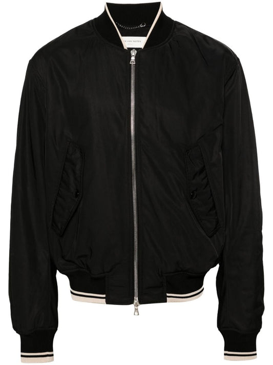 Black Vellow Padded Bomber Jacket