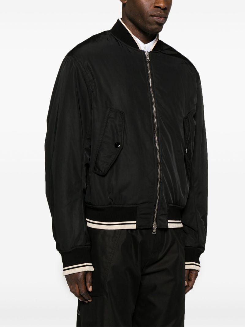 Black Vellow Padded Bomber Jacket