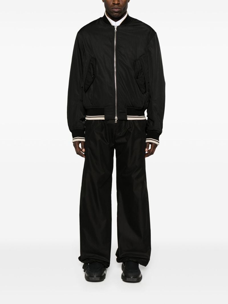 Black Vellow Padded Bomber Jacket