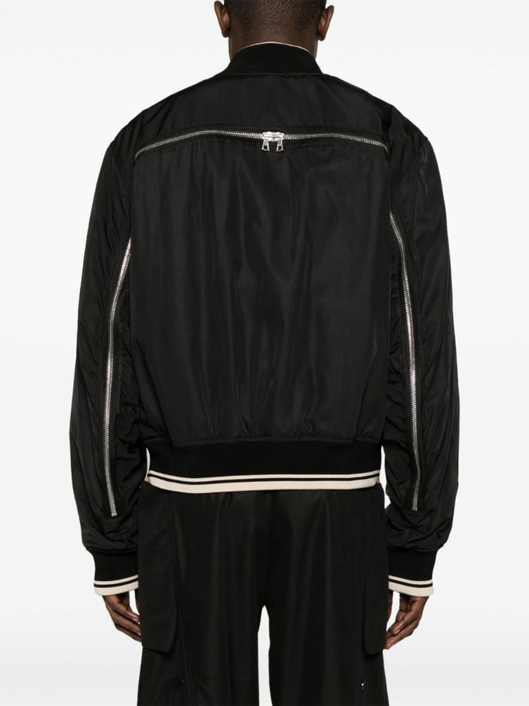 Black Vellow Padded Bomber Jacket