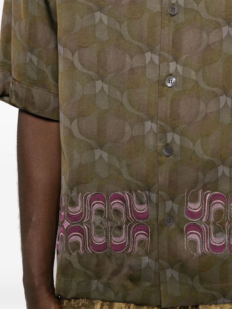 Green Cassi Emb Satin Shirt