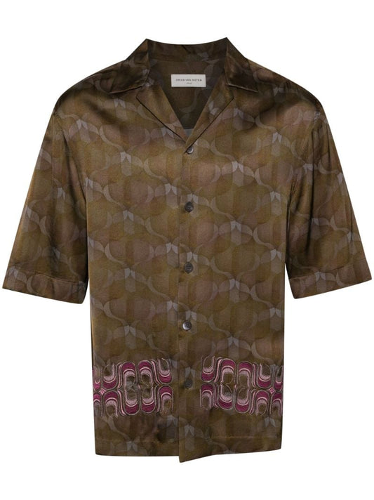Green Cassi Emb Satin Shirt