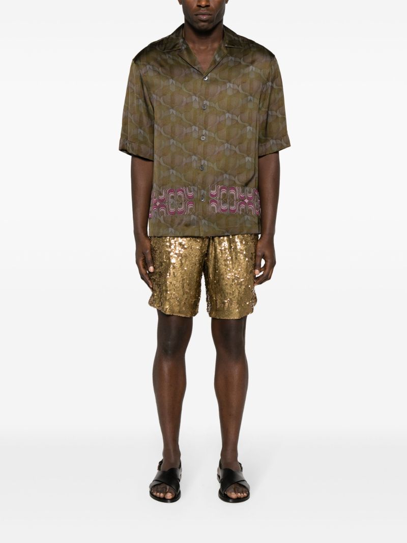 Green Cassi Emb Satin Shirt
