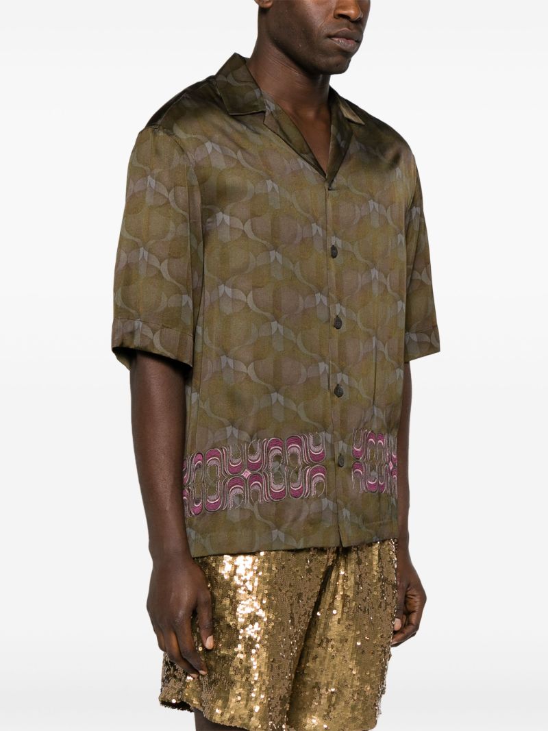 Green Cassi Emb Satin Shirt