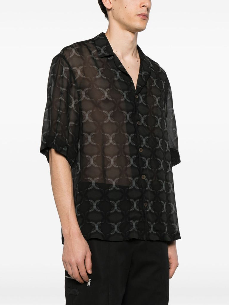 Black Cassi Geometric-print Shirt