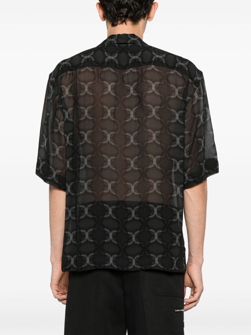 Black Cassi Geometric-print Shirt