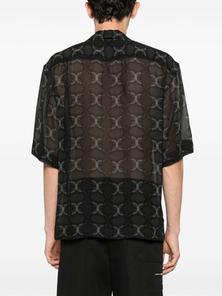 Black Cassi Geometric-print Shirt