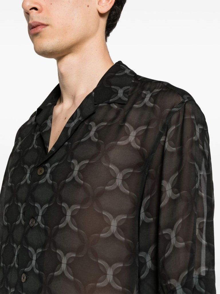 Black Cassi Geometric-print Shirt