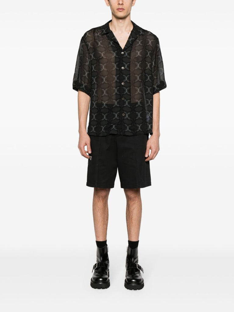 Black Cassi Geometric-print Shirt