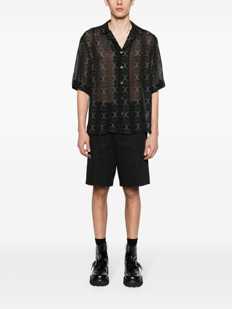 Black Cassi Geometric-print Shirt