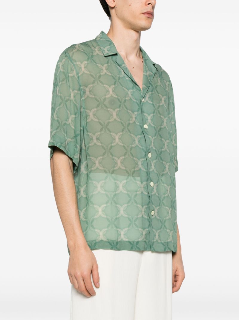 Green Cassi Geometric-print Shirt