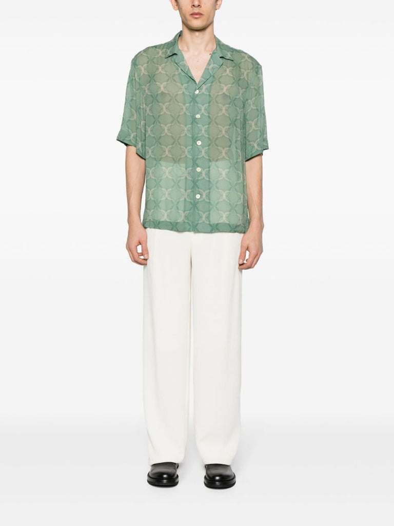 Green Cassi Geometric-print Shirt