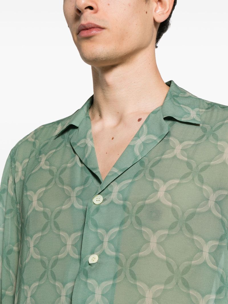Green Cassi Geometric-print Shirt
