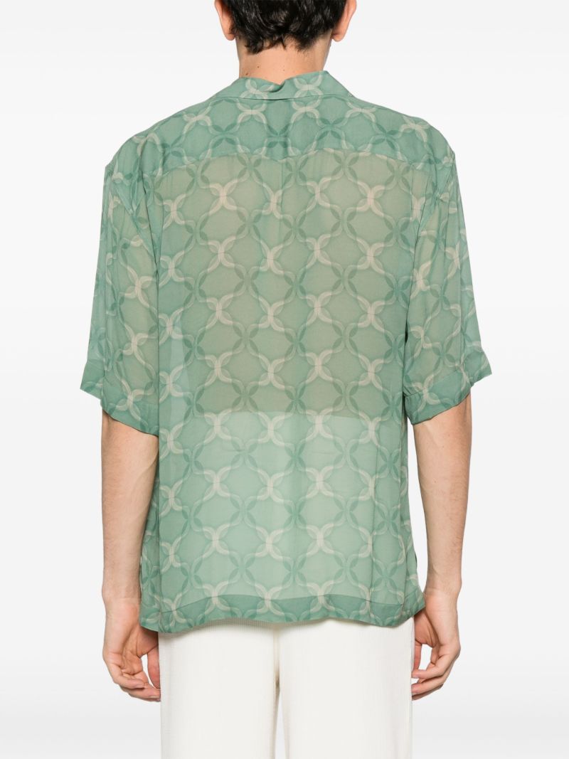 Green Cassi Geometric-print Shirt