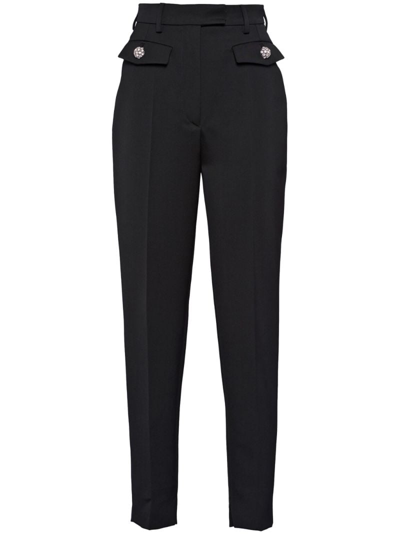 Black Tapered-leg Wool Trousers