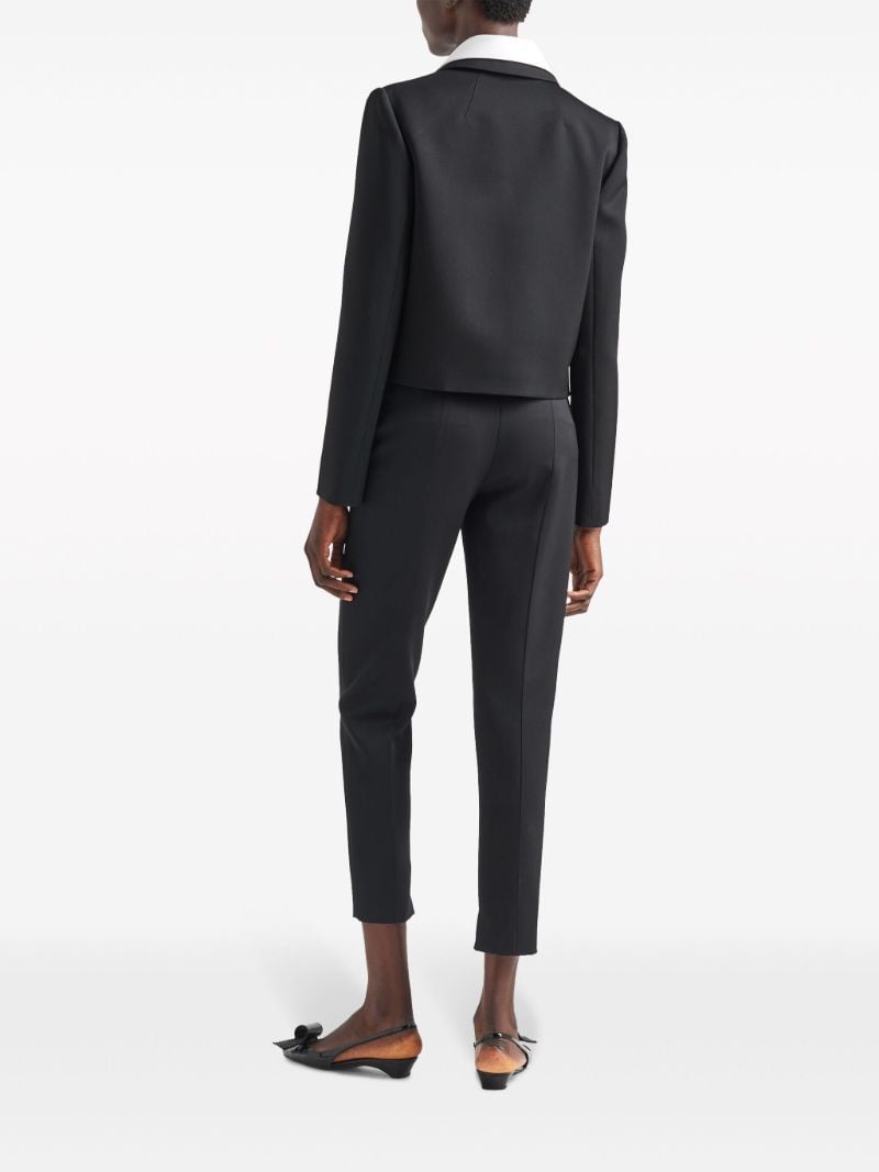 Black Tapered-leg Wool Trousers