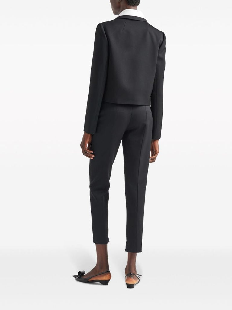 Black Tapered-leg Wool Trousers