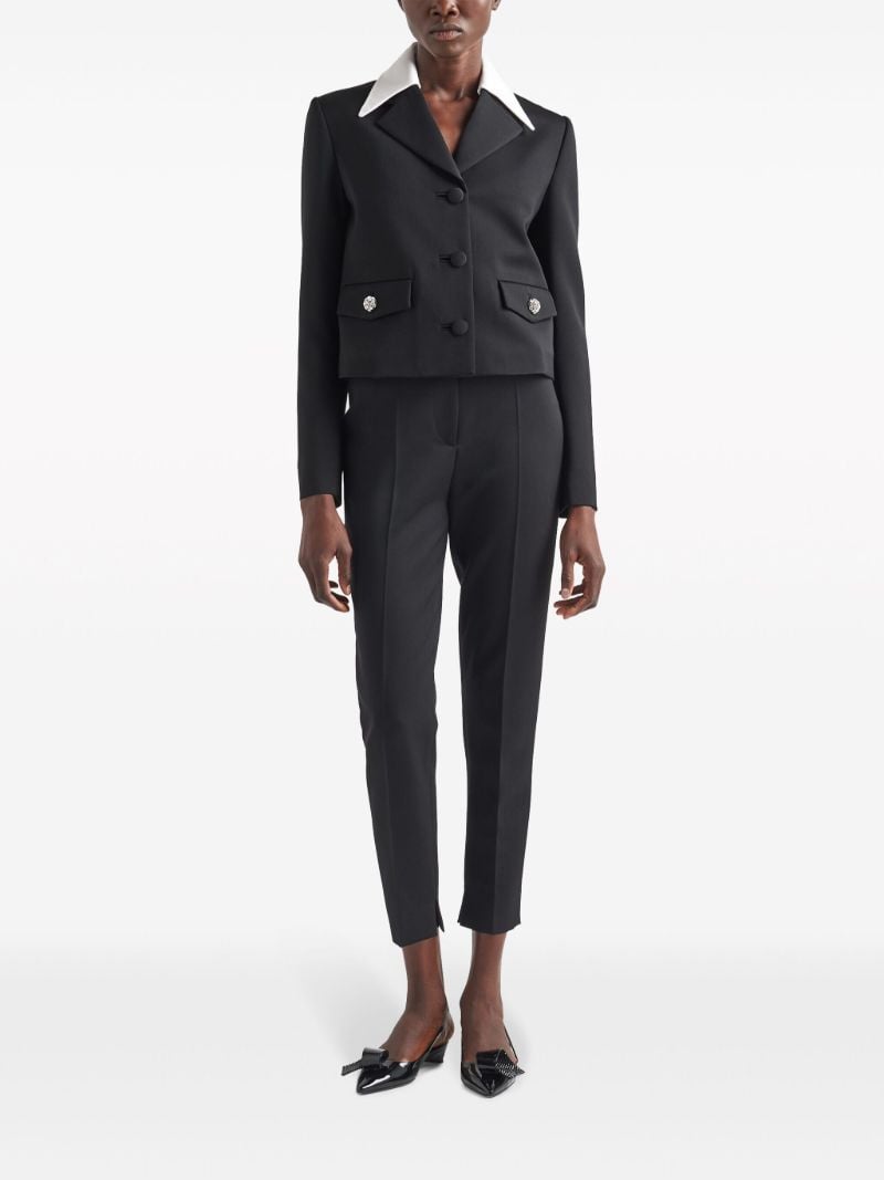Black Tapered-leg Wool Trousers