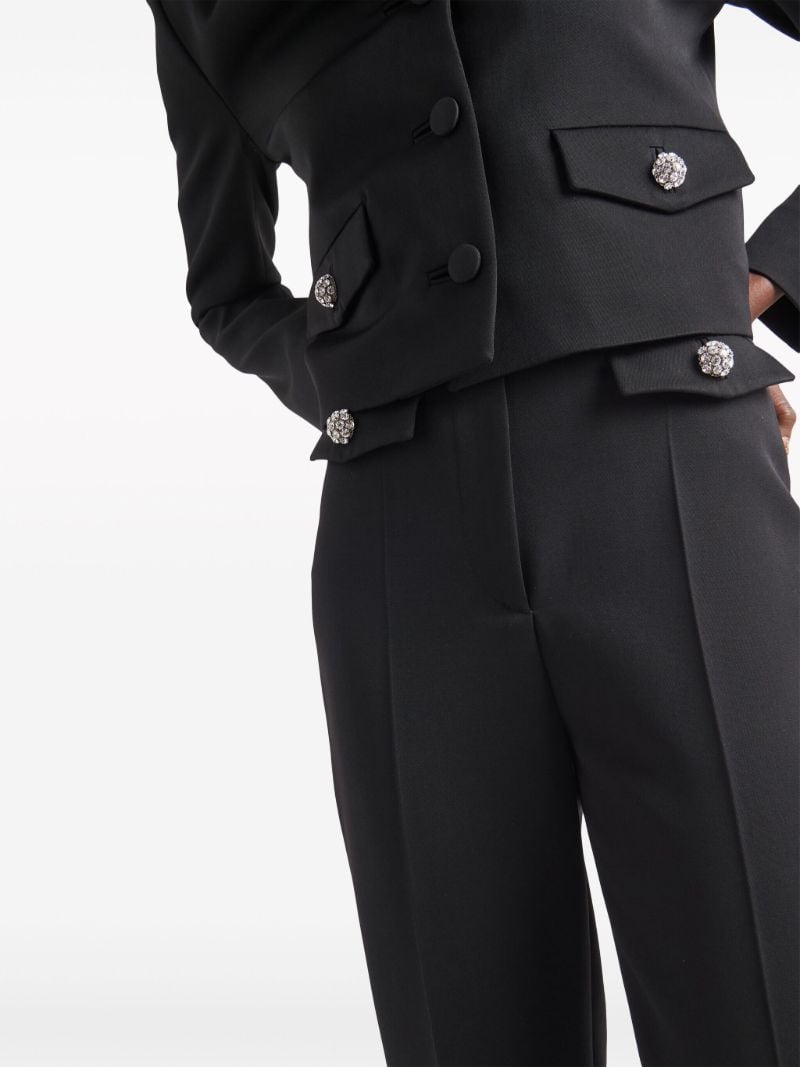 Black Tapered-leg Wool Trousers