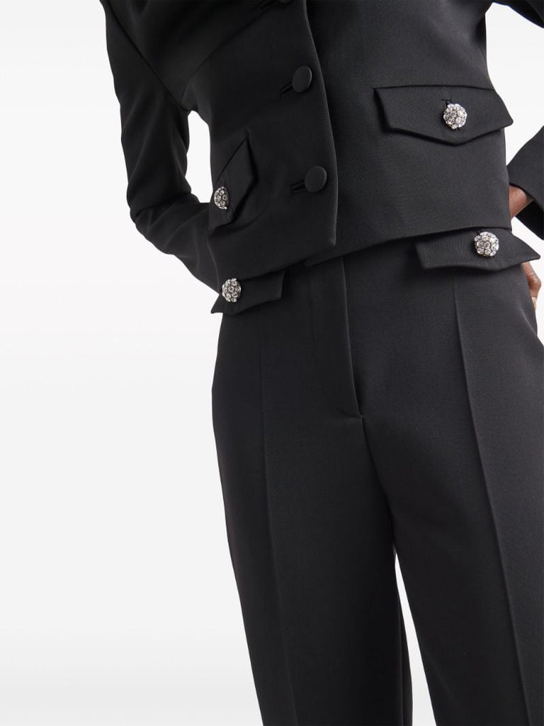 Black Tapered-leg Wool Trousers