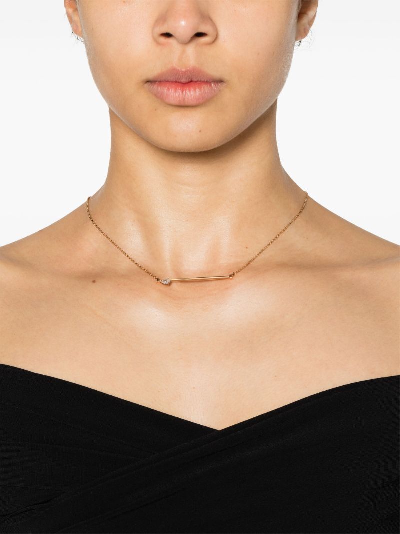18k Rose Gold Serti Sur Vide Diamond Necklace